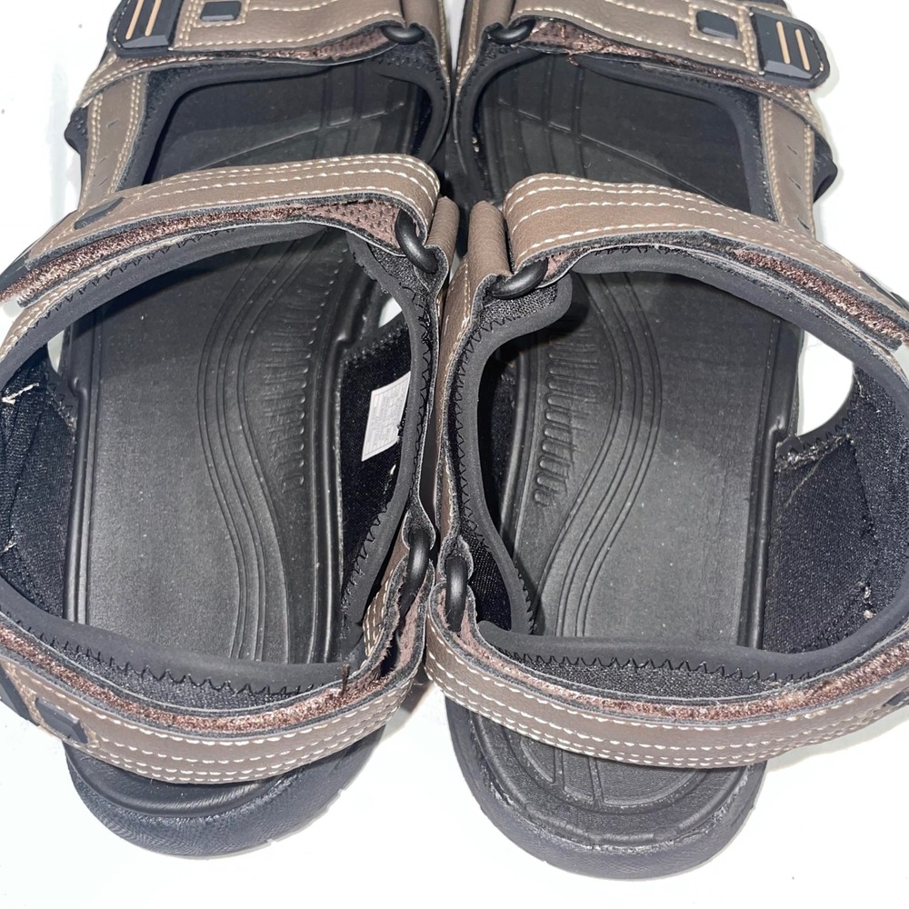 Landshark Mens Brown Sport Sandals Triple Strap Outdoor‎ Trail Shoes Size 12 - Picture 7 of 9